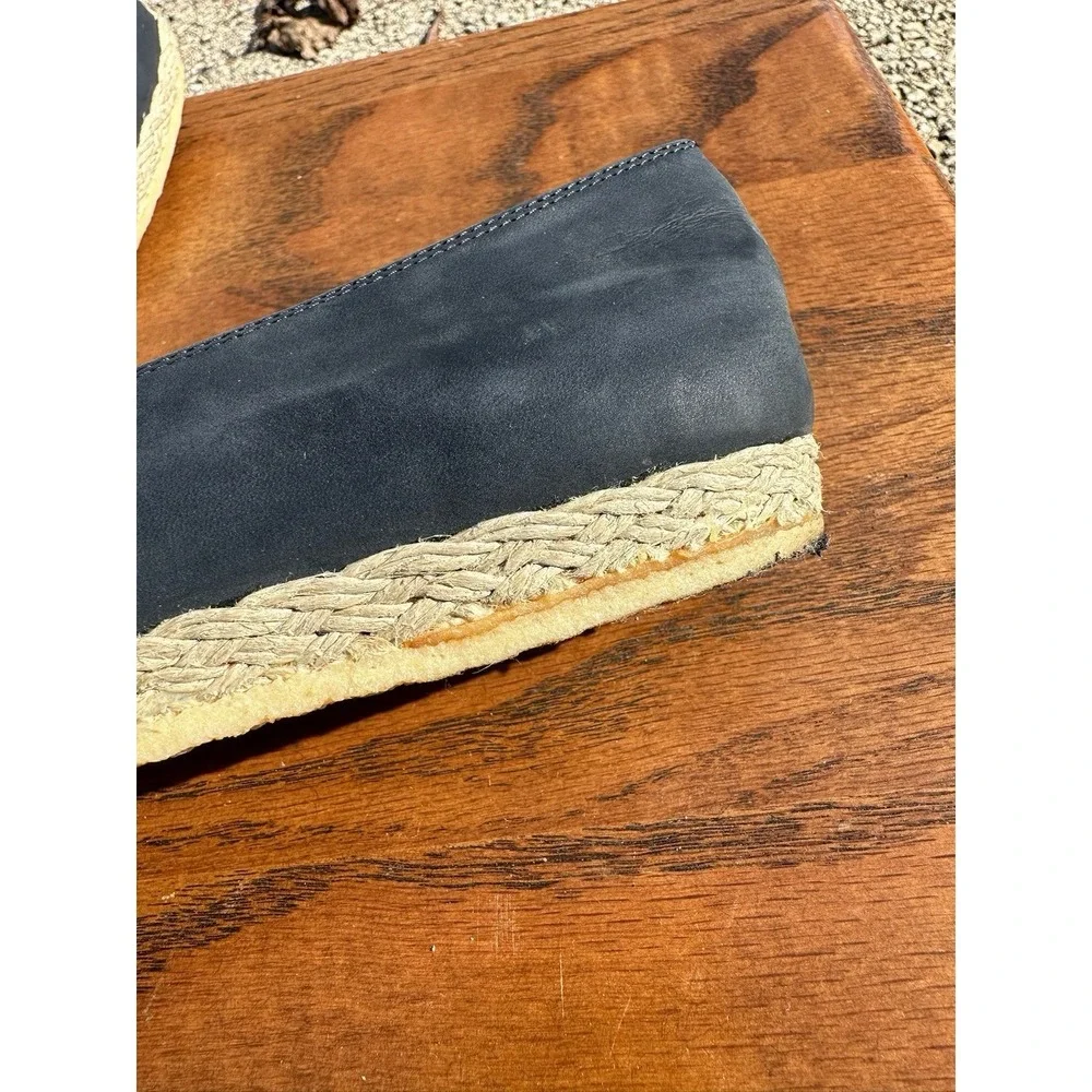Salvatore Ferragamo Boutique Navy‎ Gold Espadrille Flats Womens 5.5 B